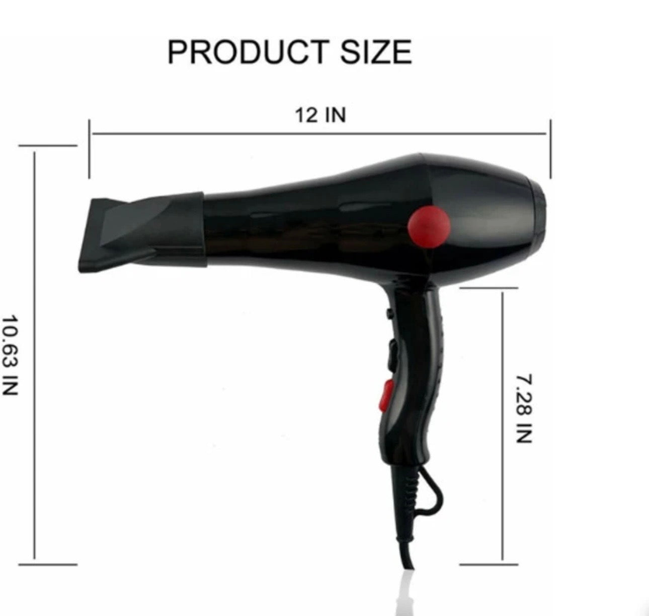 CHAOBA 2800 Professional Hair Dryer Hair Dryer (2000 W, Black)