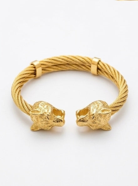 Kada brecelate tiger face hevy quality golden