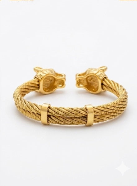 Kada brecelate tiger face hevy quality golden