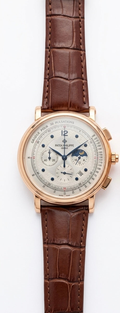 pate# philipp# cartier leather cronograph